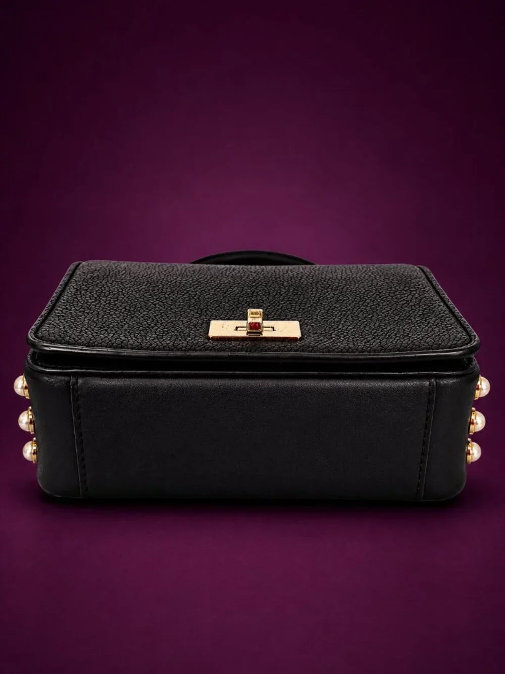 KATE SPADE New York Serrano Place Pearl Maisie Black Leather Crossbody Bag
